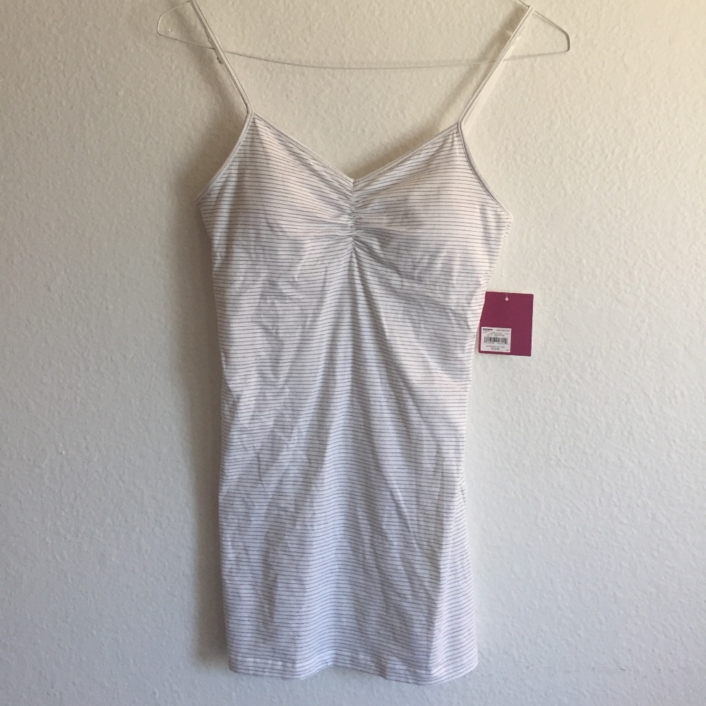 B&W Fitted Striped Camisole with Built-In Bra